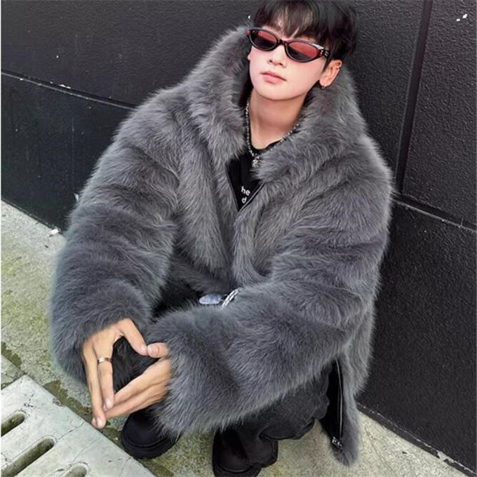 ファーコート メンズ 毛皮コート ショットコート アウター フォクス