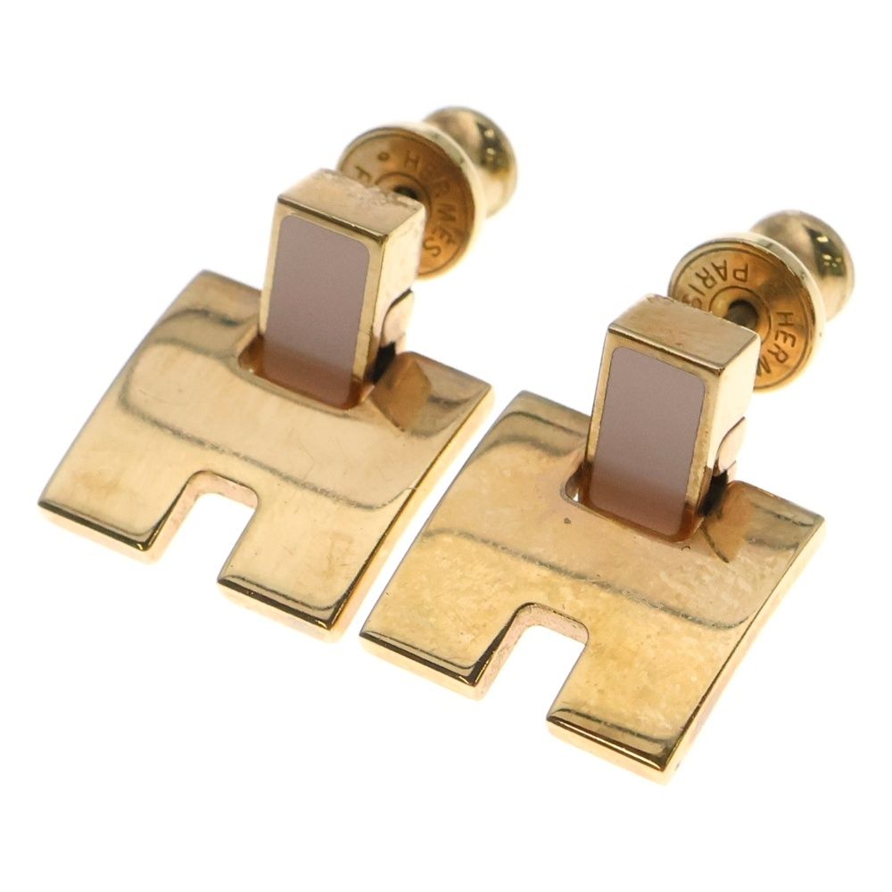 HERMES エルメス アイリーン Hロゴ ピアス ピンク