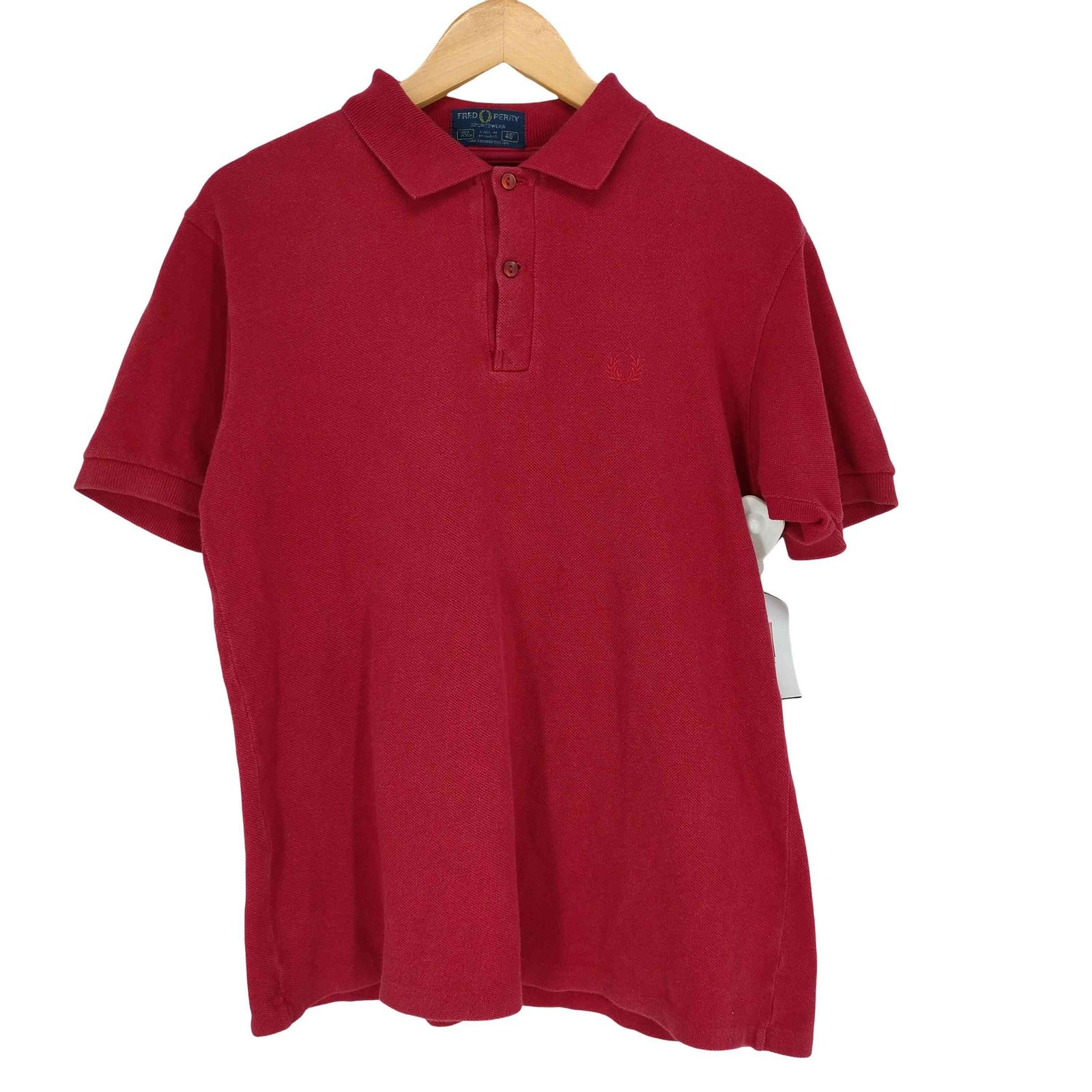 フレッドペリー FRED PERRY 80s MADE IN INGLAND ロゴ刺繍S/Sポロシャツ メンズ  40
