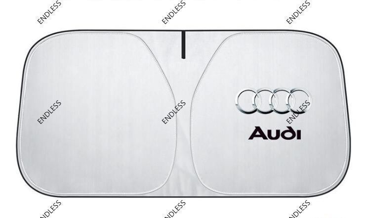 【新品未使用】140cm*70cm アウディ Audi ロゴ フロントサンシェード ワンタッチフロントシェード フロントガラス サン