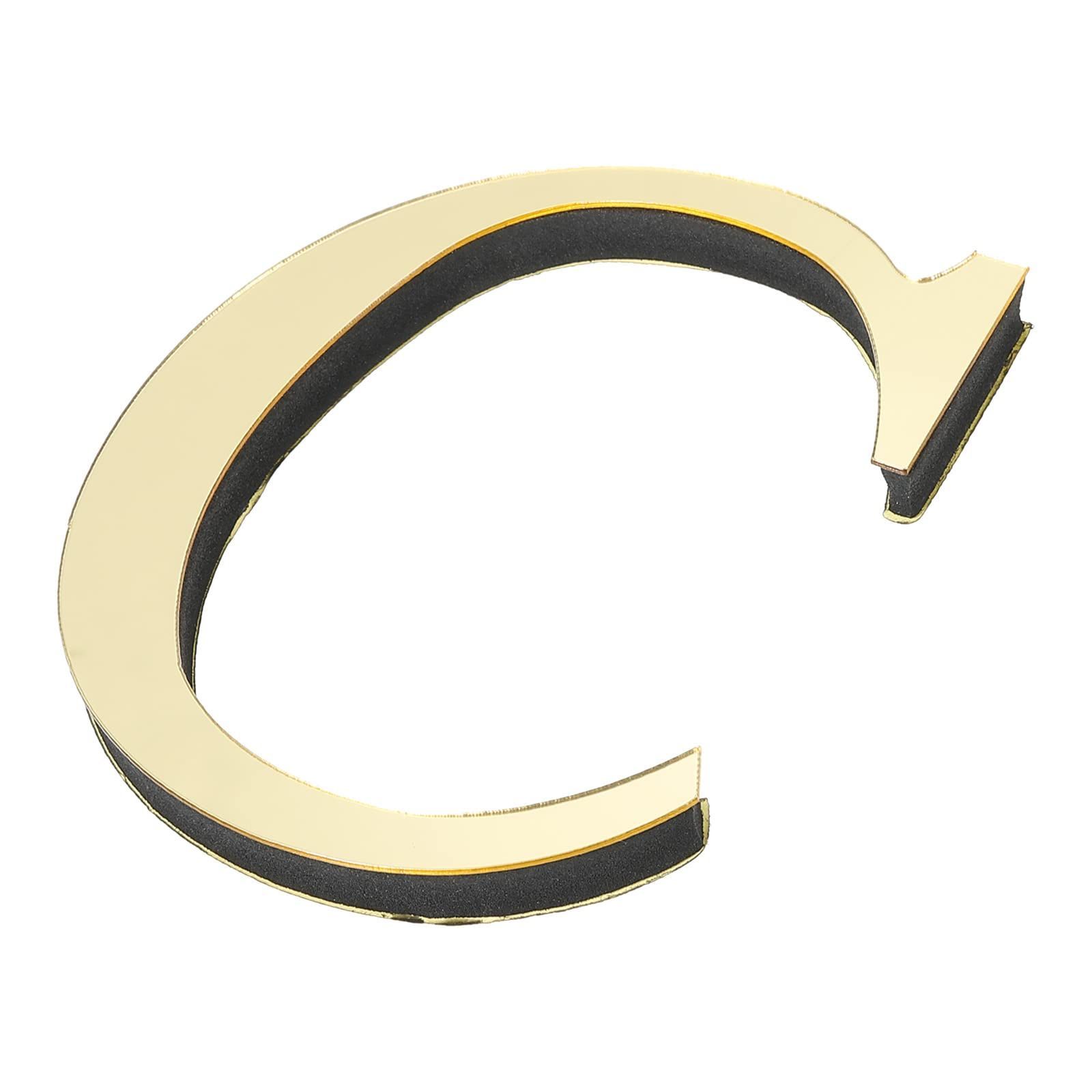 3 Dアルファベットウォールステッカー PATIKIL レターC 自己粘着 家の装飾レター サインアートステッカーデカール DIYホームデコレーション用 ライトゴールド