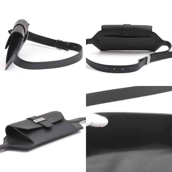 エルメス バッグ レディース メンズ エランポケット24 ウエストバッグ W刻 ヴォースイフト ブラック HERMES