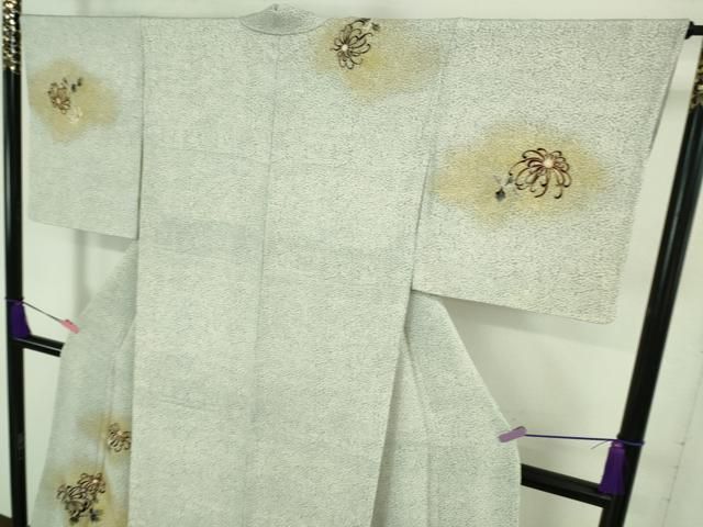 平和屋本店○極上 浦野理一 金彩友禅 訪問着 乱菊 鬼しぼ縮緬 暈し染め