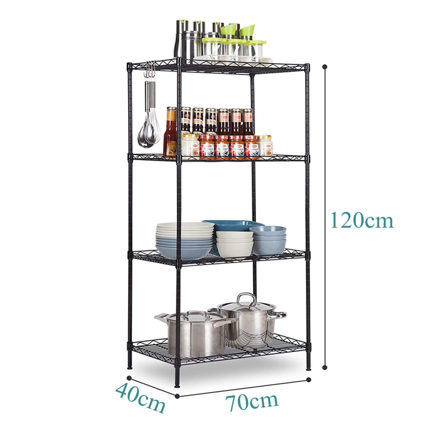 幅70cm×奥行40cm×高さ120cm ブラック4段
