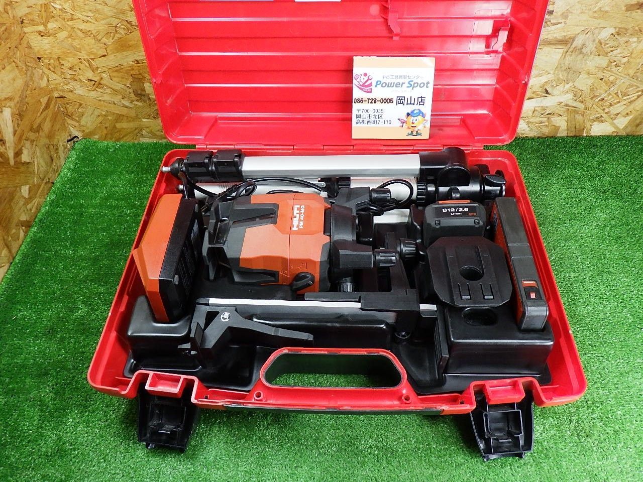 三脚の水準器なし HILTI レーザー墨出し器 PM40-MG 受光器 充電器 バッテリー 品