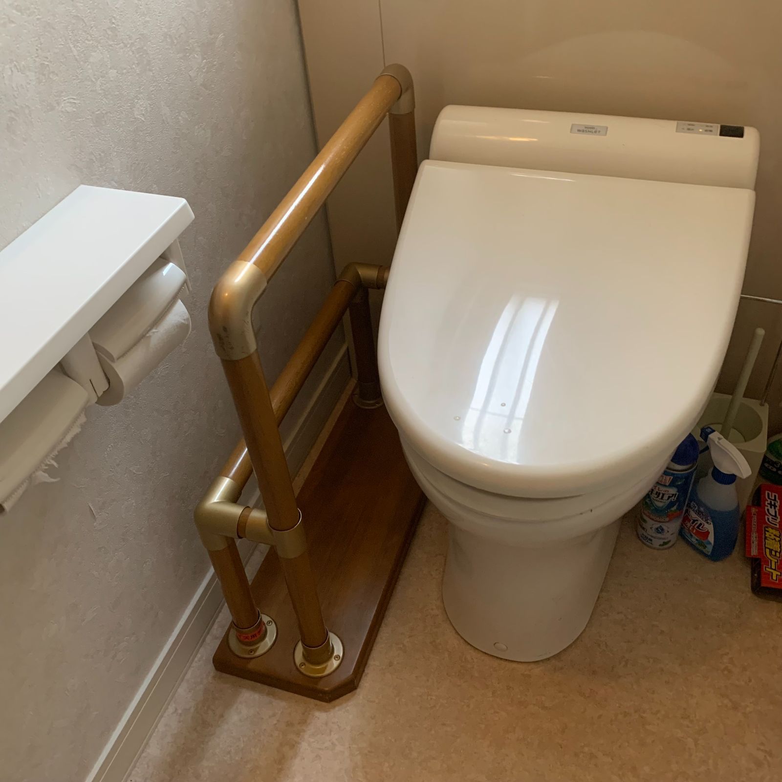 お買い得 品 木製手すり スタンバー トイレ型 工事不要 置くだけ B0008