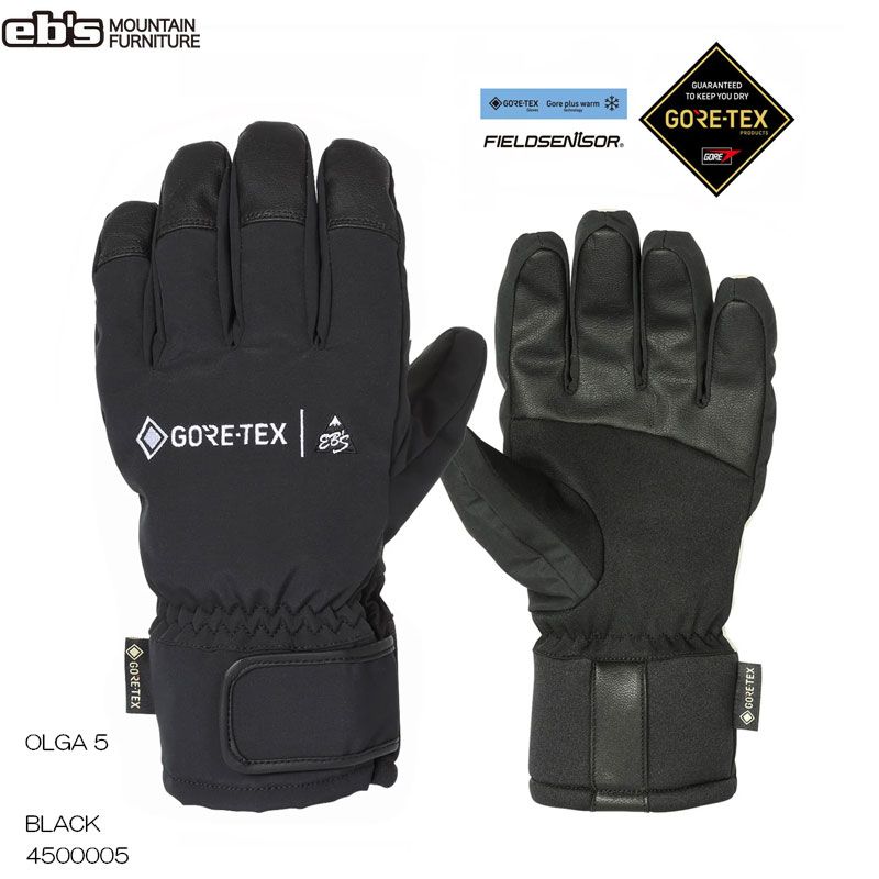 エビス スノーグローブ 手袋 オルガ5 BLACK 4500005 25-26 eb s OLGA 5 メンズ レディース GORE-TEX 2025 日本