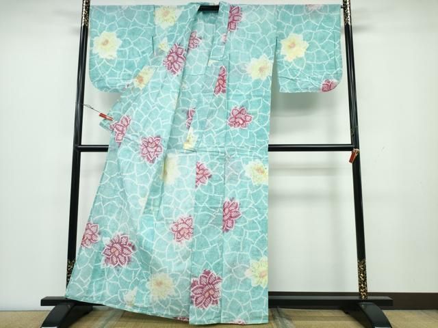 平和屋着物∴夏物 浴衣 有松鳴海絞り 舞花文 綿 CAAY4409ng