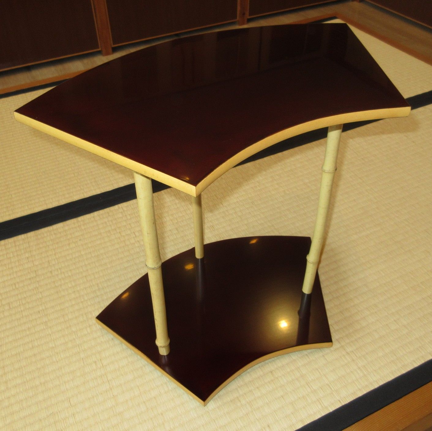 逢絢亭 茶道具 棚物 扇面棚 京塗 組立式 表千家好 川瀬表完 共箱入り