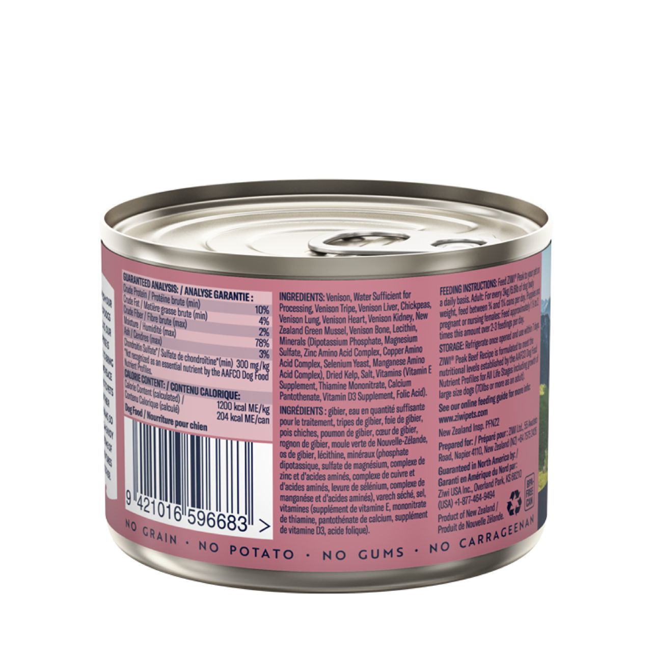 ZIWI PEAK 正規販売店 ドッグ缶 ベニソン 170Gx12個セット
