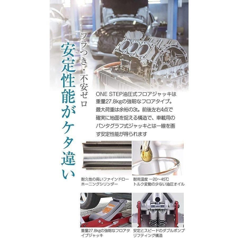 フロアジャッキ 油圧式（3t 最低位75mm 最高位500mm）自家用車用 - メルカリShops