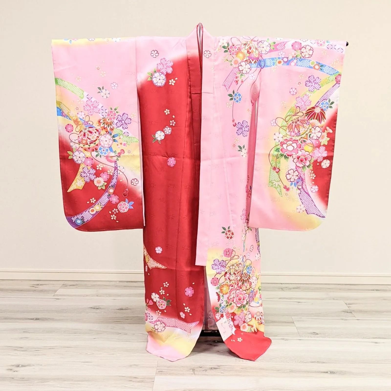 七五三 七歳用ハーフ成人式帯帯締め半幅帯アンティーク金糸