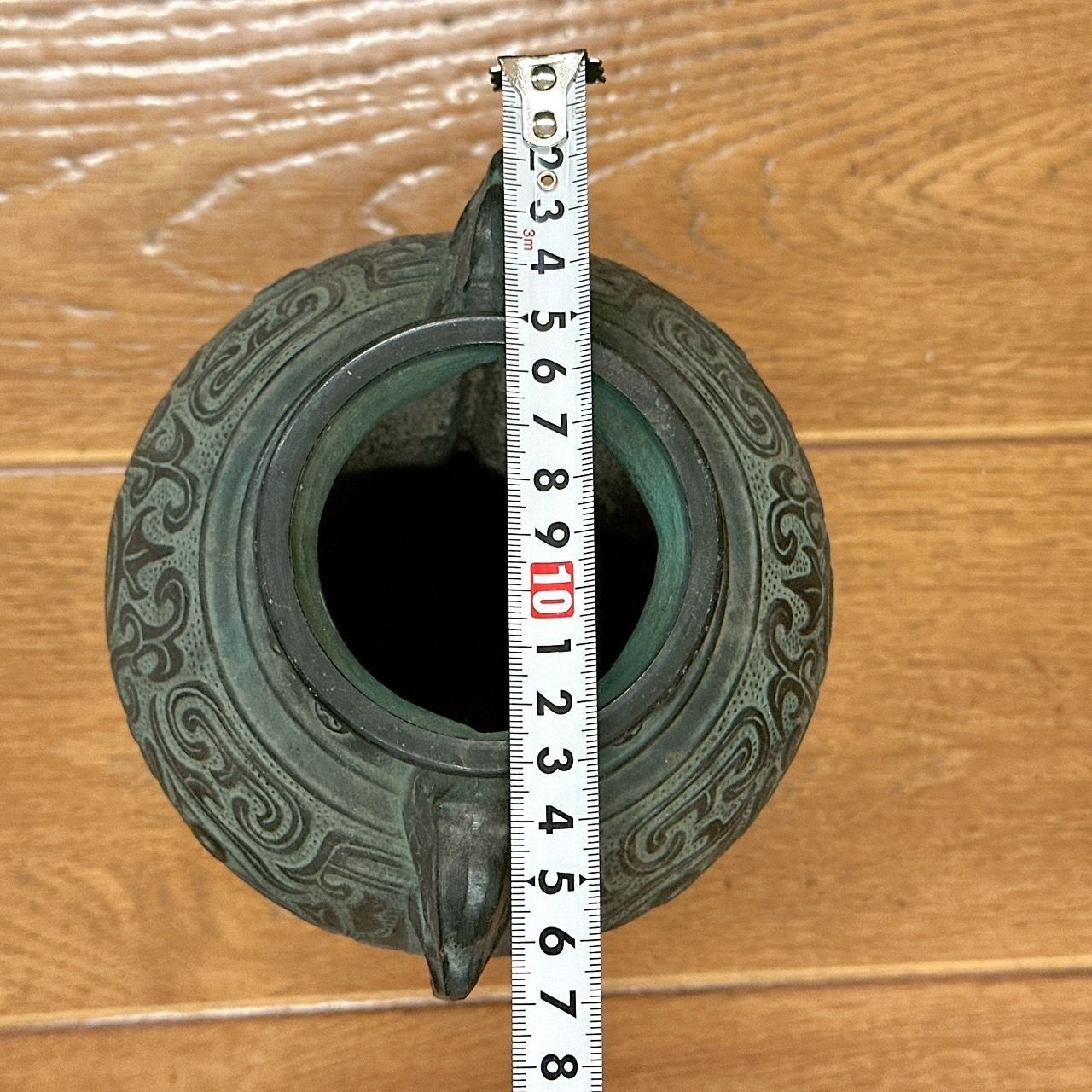 古美術 銅製 花瓶 青銅饕餮紋 銅器 花器 花入れ 置物 飾壺 鳳凰