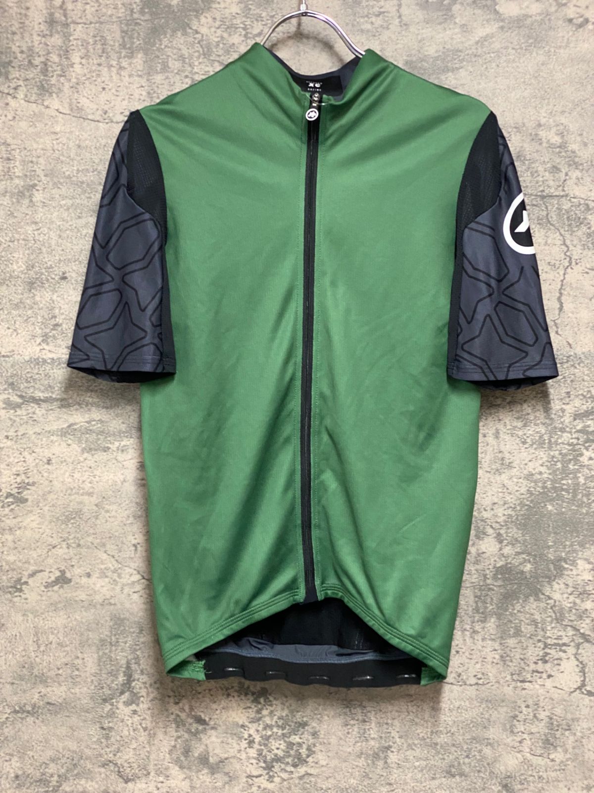 JL103 アソス assos XC SHORT SLEEVE JERSEY 半袖 サイクルジャージ 緑 黒 S