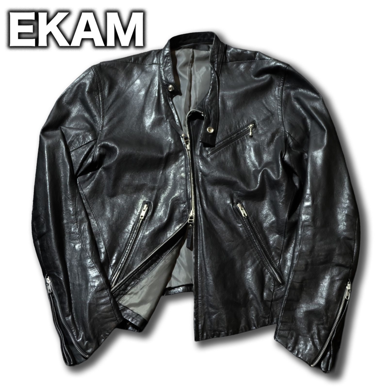 00s archive EKAM レザー ライダースジャケット 00s archive EKAM レザー ライダースジャケット
