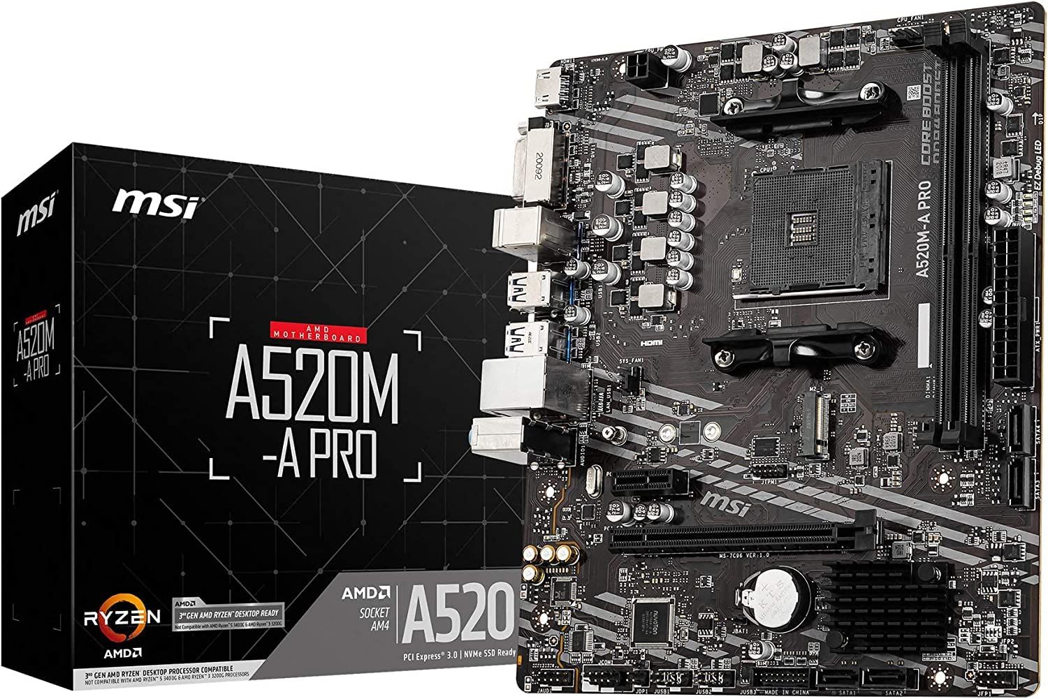 MSI マザーボードA520M-A PRO 【Ryzen 5000シリーズ (AM4)対応】 Micro ATX [AMD A520搭載] MB5136 [【A520】AMDコスパ自作PC鉄板]
