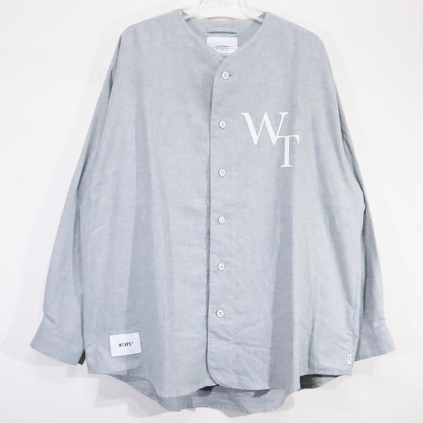 WTAPS ダブルタップス 23SS LEAGUE/LS/COTTON.TWILL.LEAGUE 231TQDT-SHM071 リーグ ロングスリーブ  コットン ツイル ベースボール シャツ グレー 長袖 - メルカリ