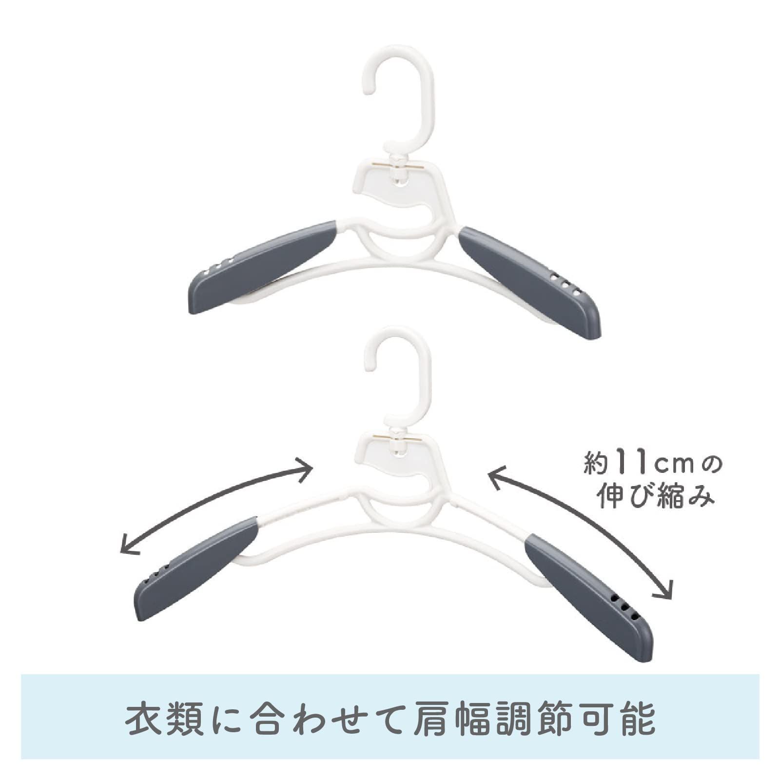 数量 コンパクトに収納 省スペース 子供服も干せる スライドショルダー 首元伸びない 肩幅調節 物干し 横31 2 cm 縦20 厚4 3 10本セット 058120 襟ぐりを伸ばさずやさしく干すスライドハンガー 洗濯ハンガー FLaundry フ