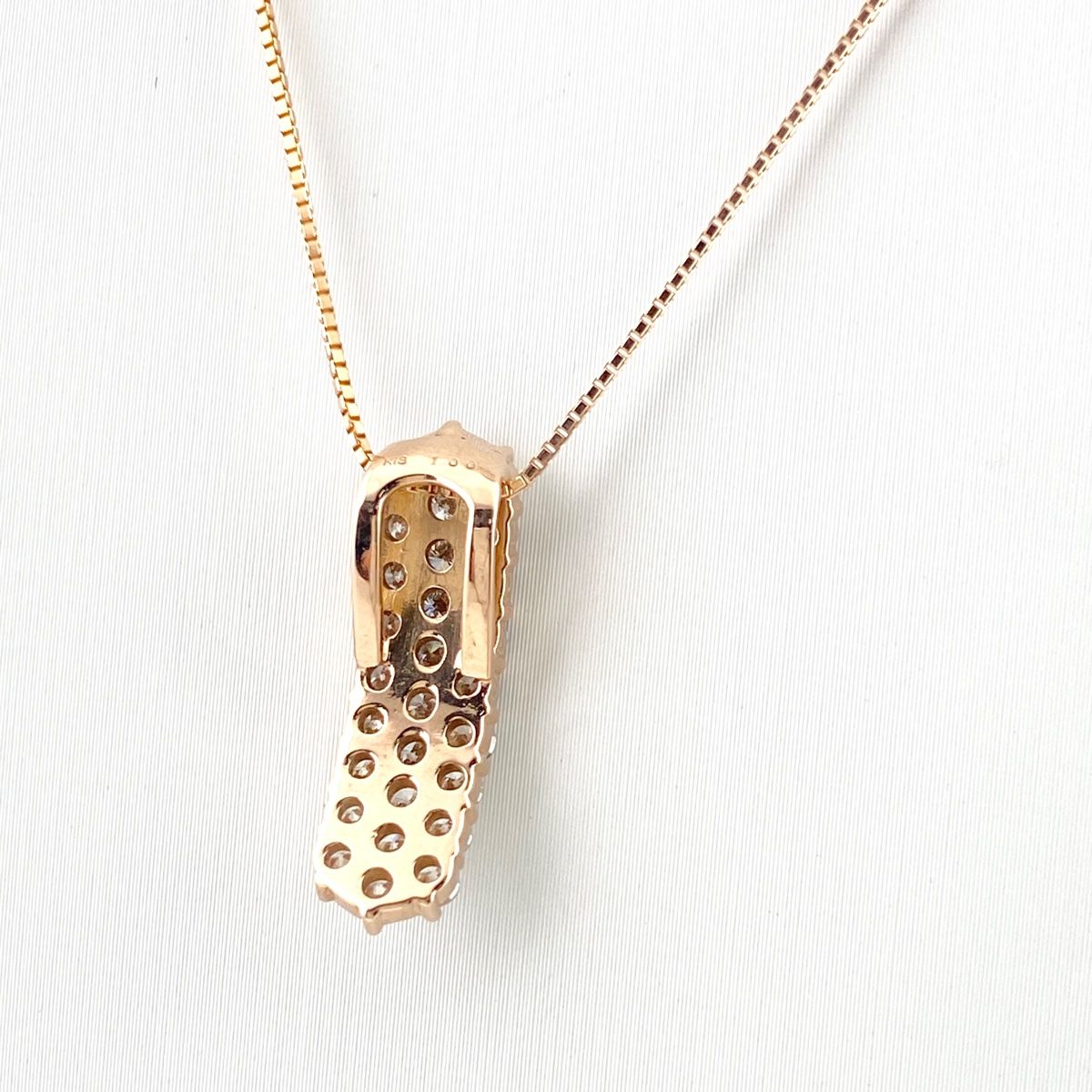 メレダイヤ デザインネックレス PG ピンクゴールド ペンダント ネックレス K18 ダイヤモンド レディース