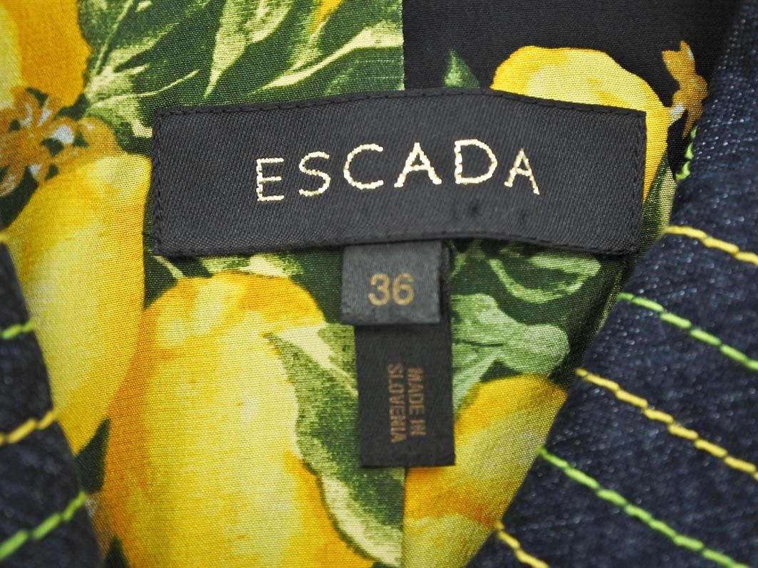 即買い必須！ ESCADA エスカーダ デニム ステッチ ジャケット size36|紺 ◎レディース