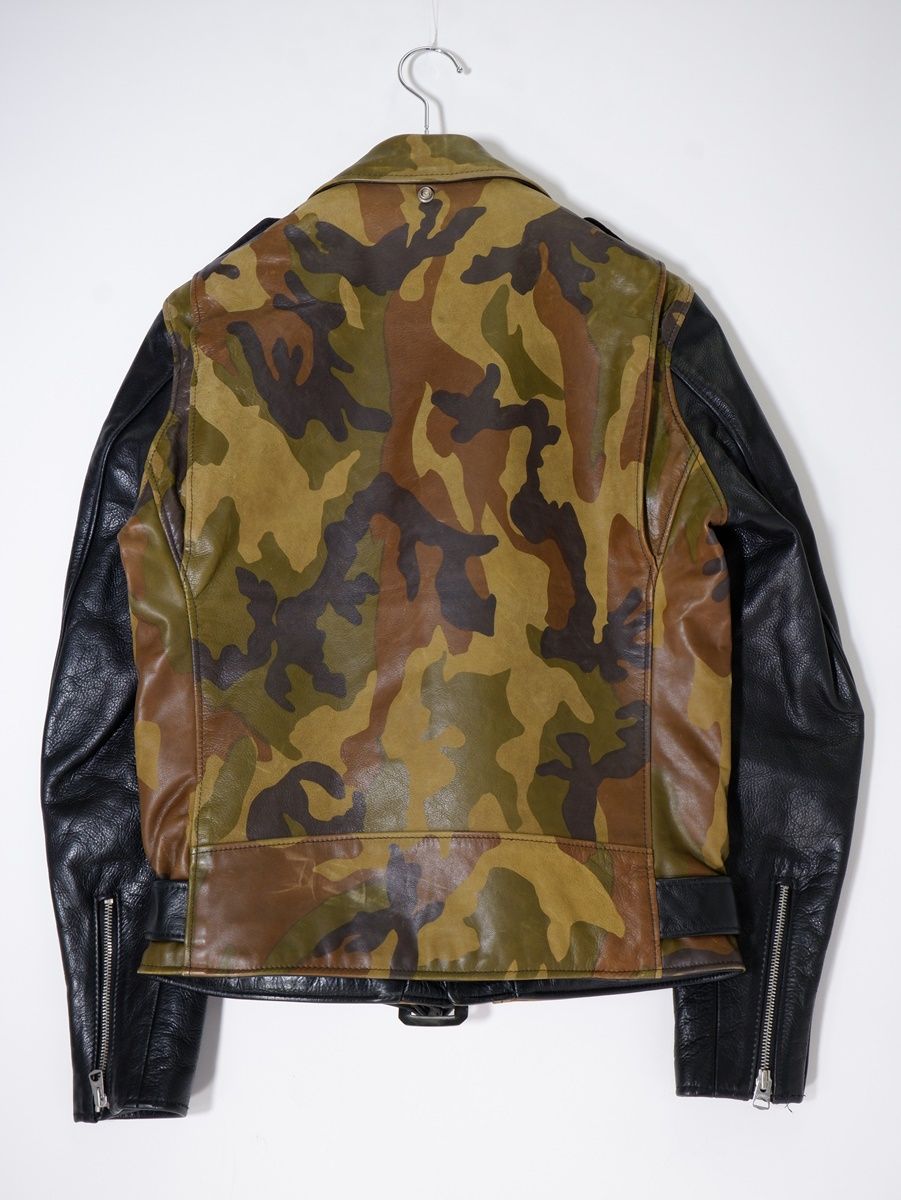 Schottショット 7418 迷彩 レザーライダース【36】【MJKA77094