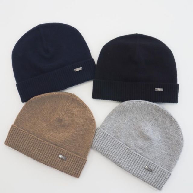 HERNO ヘルノ ロゴ ニットキャップ ビーニー ニット帽 帽子 BER00006U 70127 ブラック ライトグレー ネイビー ライトブラウン