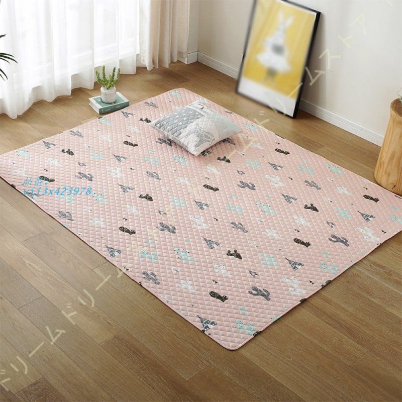 北欧風 ラグ マット ラグマット 洗える キルトラグ じゅうたん おしゃれ 遮音 折り畳み 和室 コットン 床暖房対応 リビング 綿 滑り止め 長方形 カーペット  vii3x423978