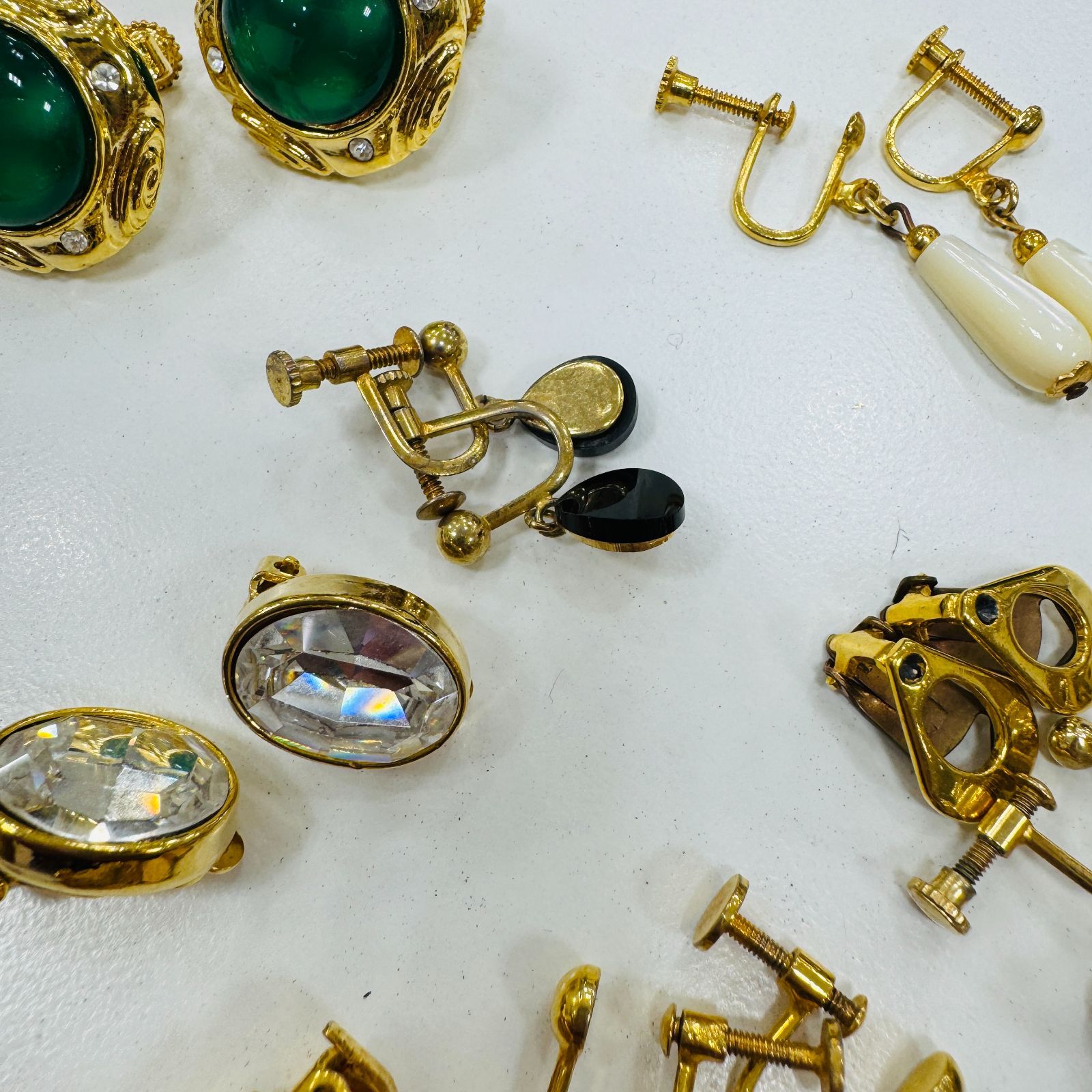 A【まとめ売り】イヤリング ゴールド メッキ ガラス