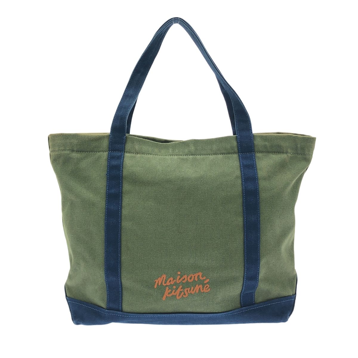 MAISON KITSUNE メゾンキツネ FOX HEAD LEATHER POCKET CLASSIC TOTE 