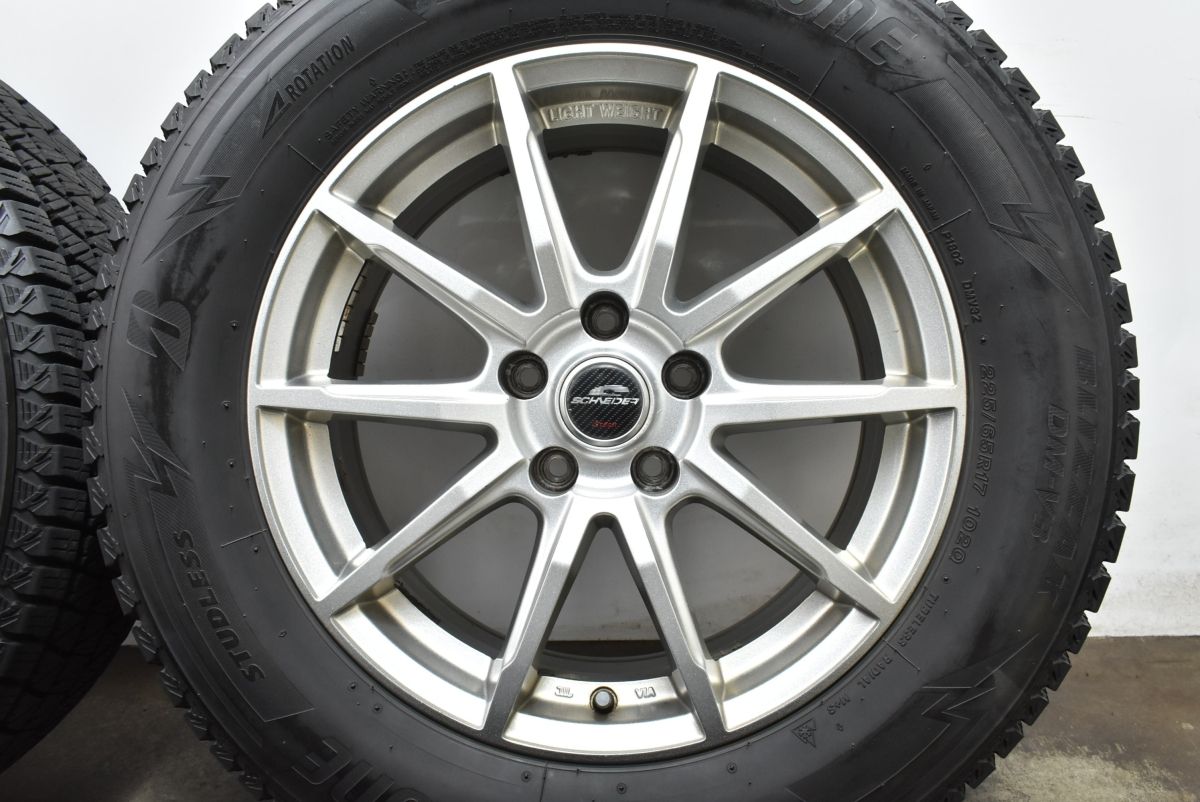 バリ溝 シュナイダー 17in 7J 38 PCD114.3 ブリヂストン ブリザック DM-V3 225 65R17 レクサス 10系 NX ハリアー RAV4 ヴァンガード TRITUETUBI_COM