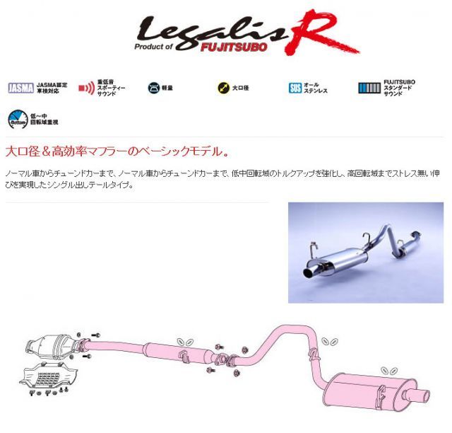 [フジツボ]AE86 スプリンタートレノ用マフラー(レガリスR)