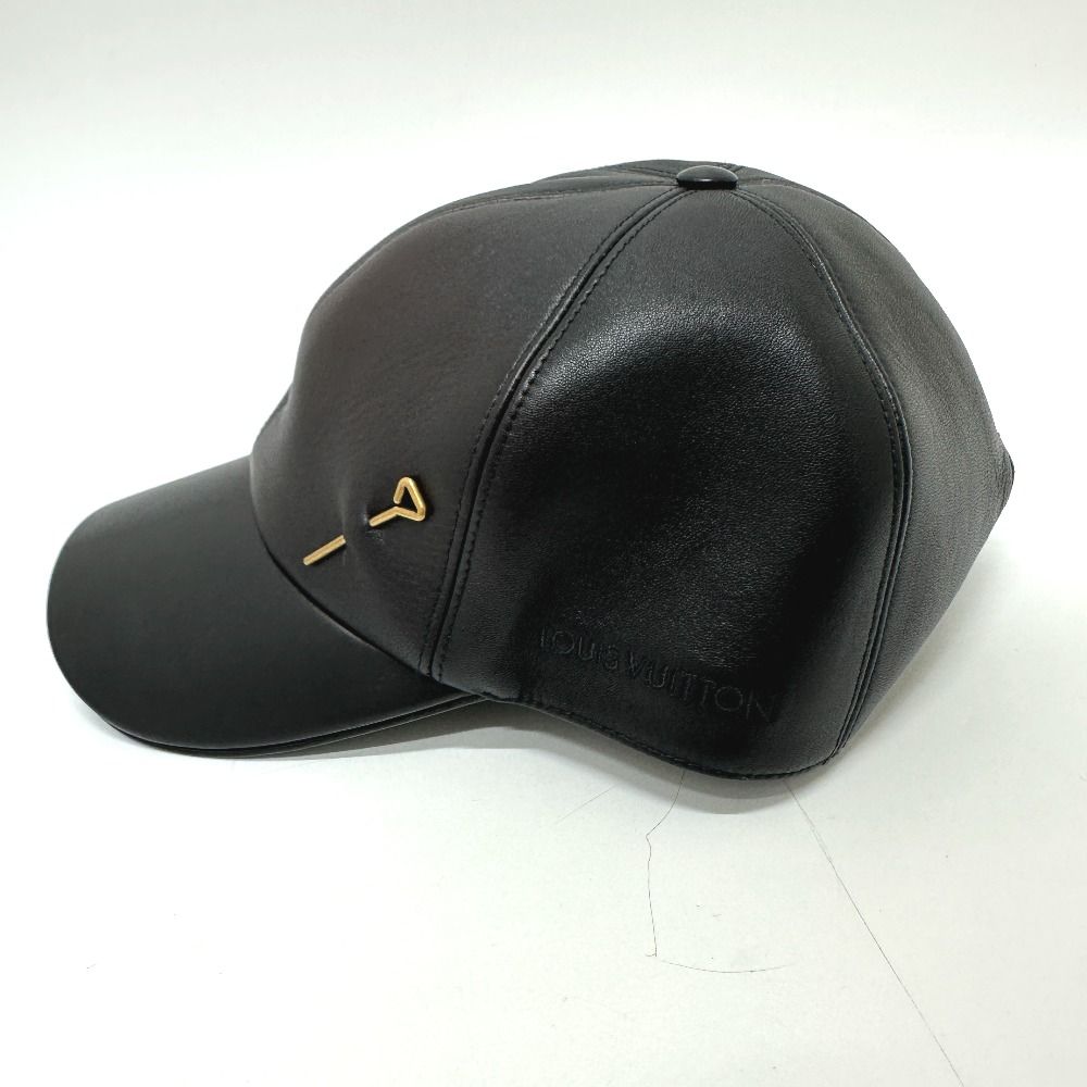 【美品】Louis Vuitton 黒 レザー キャップ LOUIS VUITTON - ルイヴィトン LOUIS VUITTON キャスケット 1.1