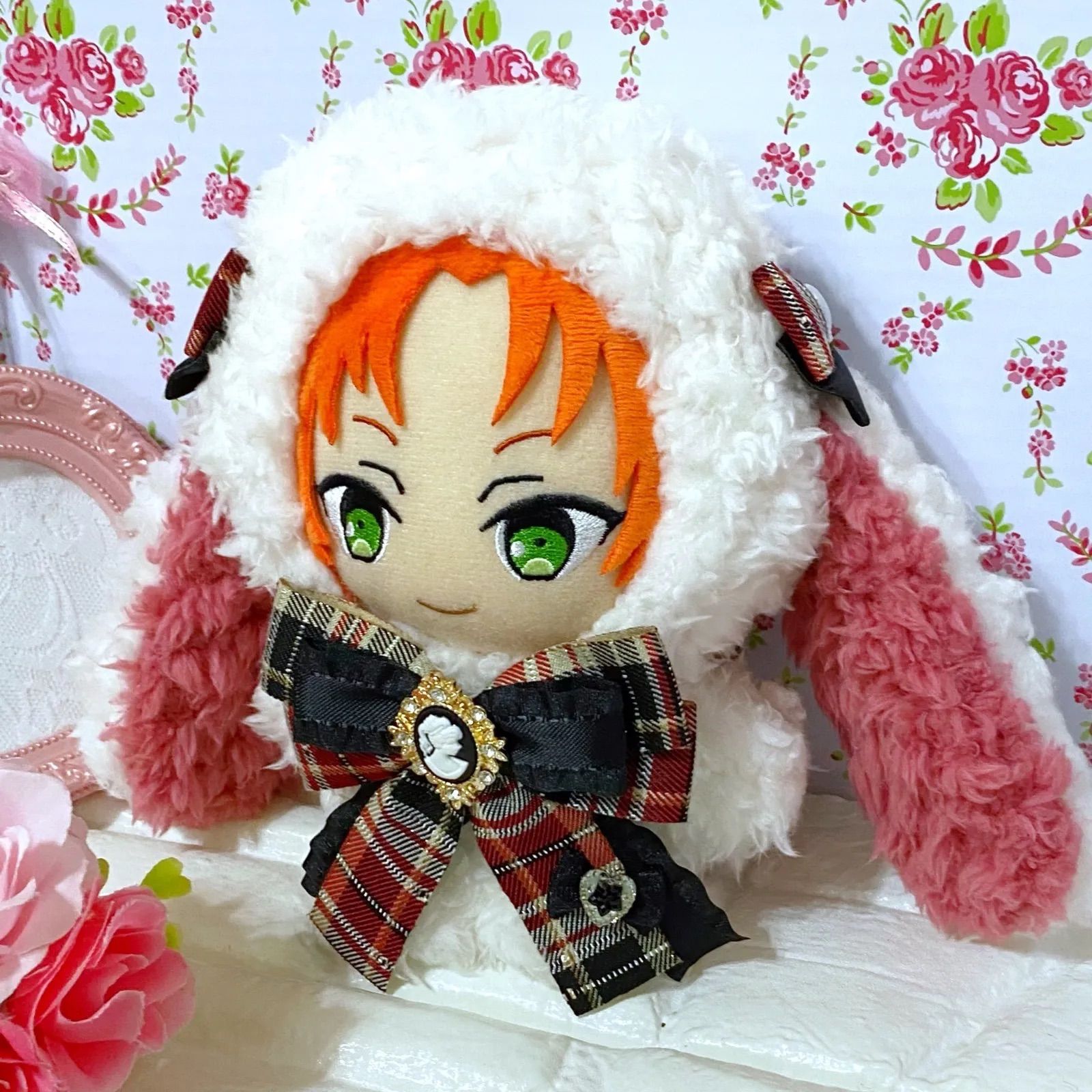 T€にゃ様 ぬい服 ふわふわうさみみお座りwhite にじぱぺいつぬい