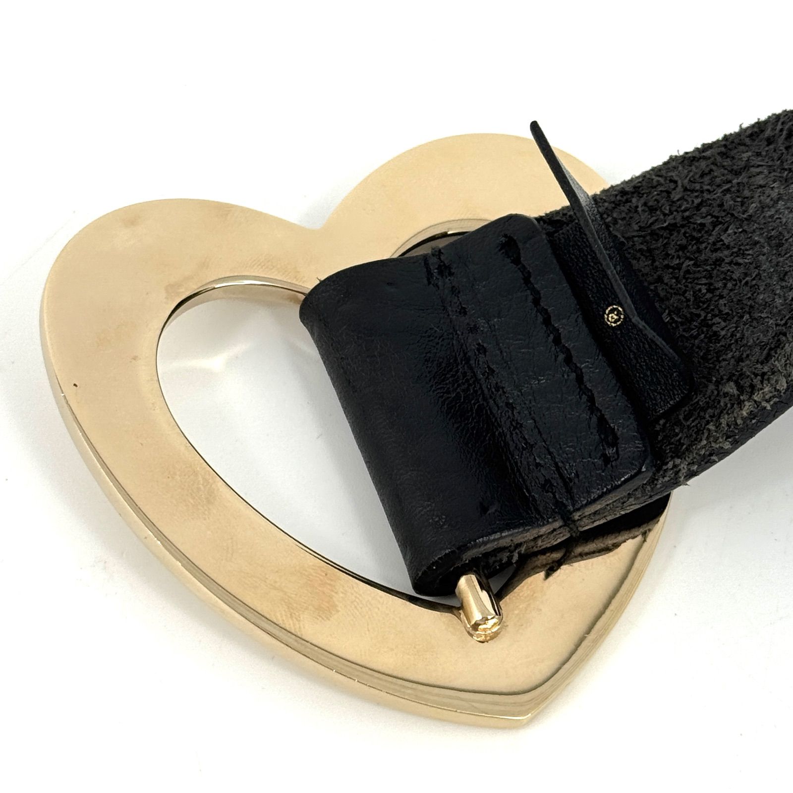 GUCCI グッチ】ハートバックル レザーベルト ブラック - メルカリ