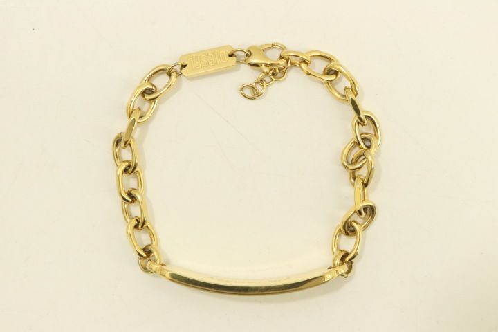  DIESEL メンズブレスレット -- BRACELET DIESEL -- 金 ゴールド