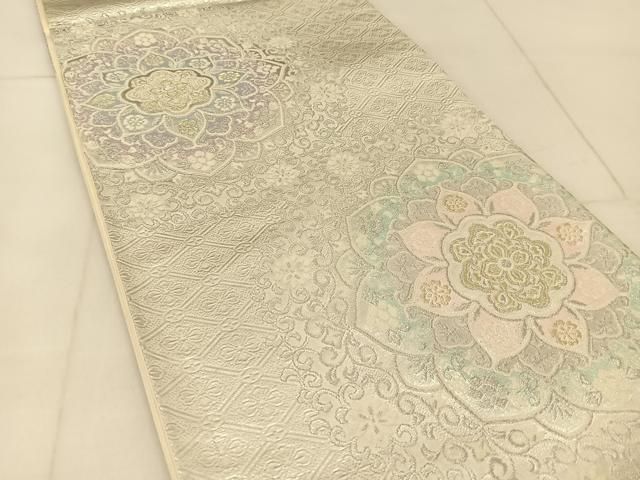 平和屋着物◎六通柄袋帯 唐織 正倉院花文 金銀糸 正絹 逸品 BAAU2440yc