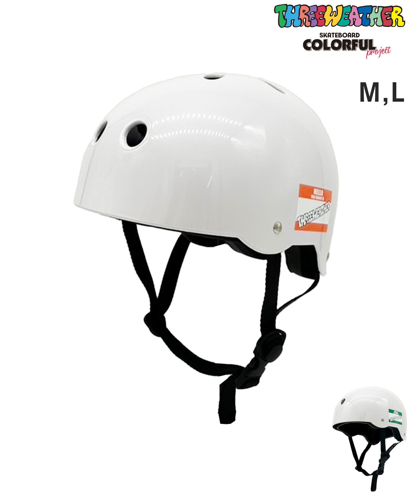 【ムラスポ公式】新品 THREE WEATHER スリーウェザー スケートボード ヘルメット COLOFULPROJECT HELMET ムラサキスポーツ