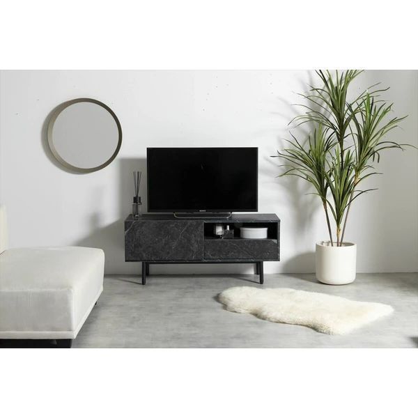 輸入家具 高級大理石 TV台 ローテレビ台(幅200cm) 日本製 大理石柄 収納・