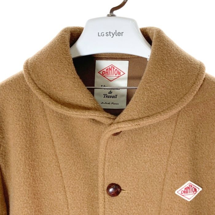 【美品】 日本製 ダントン DANTON ウールモッサ ジャケット ベージュ ♪ 一度のみ着用・美品】DANTON ウールモッサ ノーカラー
