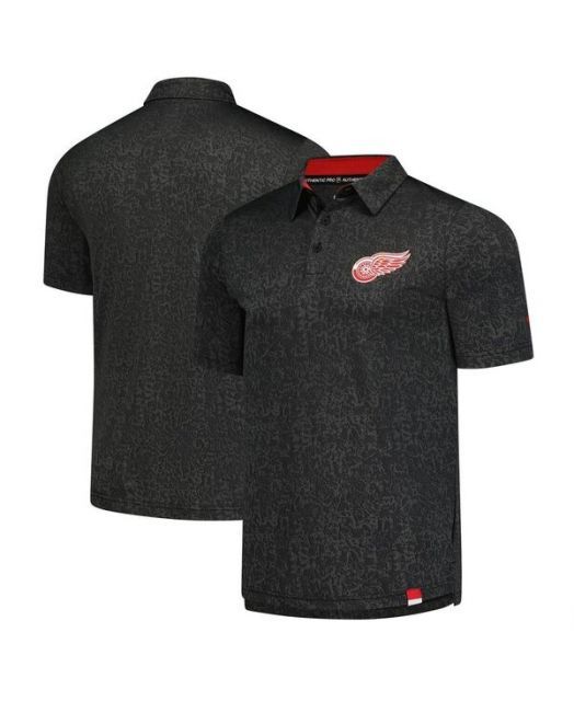 【送料無料】 ファナティクス メンズ ポロシャツ トップス Men's Black Detroit Red Wings Authentic Pro Jacquard Polo Shirt Black