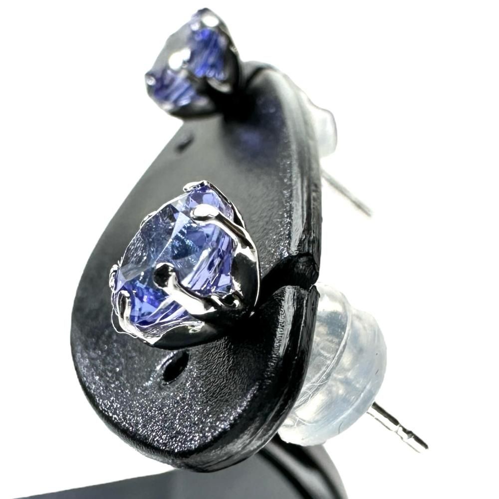 タンザナイト 0.50×2ct ピアス Pt900プラチナ 0.9gg レディース