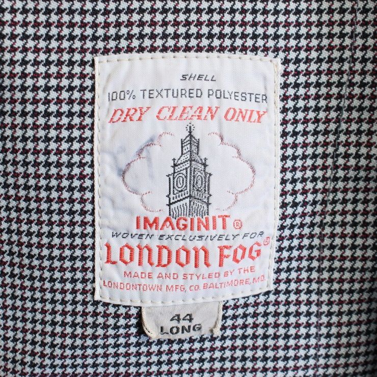 60s70s LONDON FOG千鳥格子ロングコート グレーXLボアaw121 - ataco ...