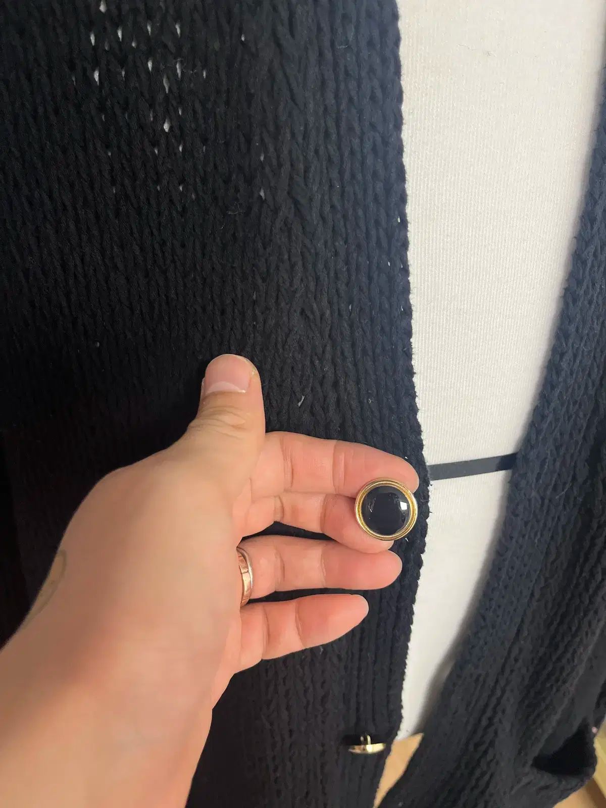 ネオンサイン NEONSIGN ブラック オーバーサイズ グランジ ニット ジャケット 46