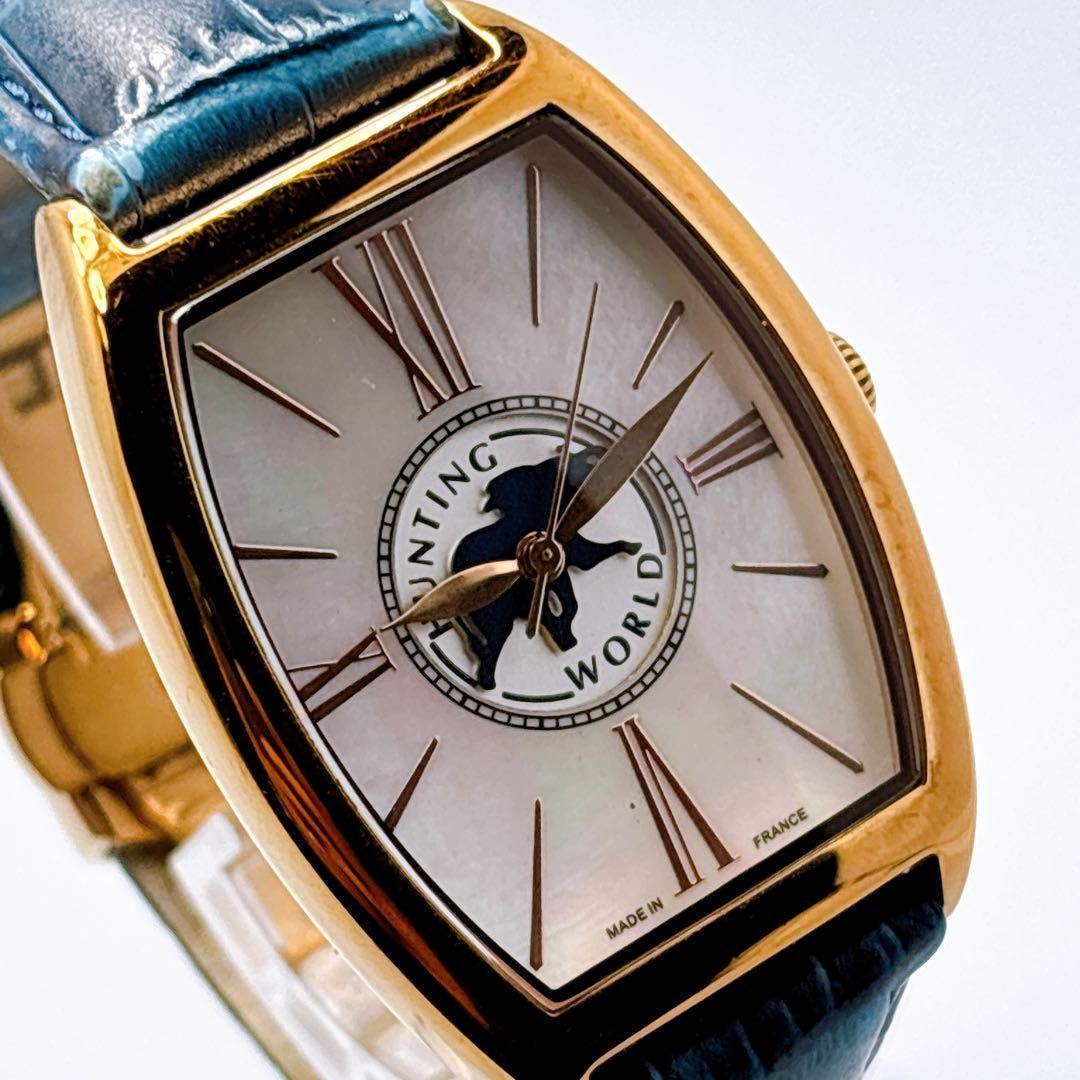 413ハンティングワールド HW104 シェル トノー クォーツ 腕時計