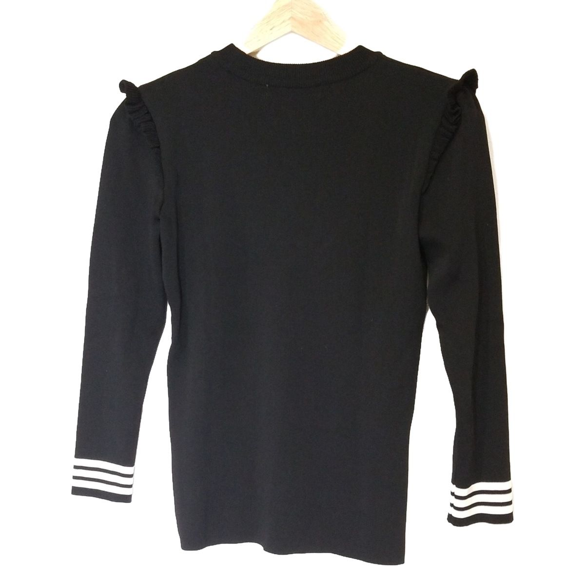 BORDERS at BALCONY 黒 長袖セーター36サイズ　ブラック BORDERS at BALCONY 黒 長袖セーター36サイズ ブラック