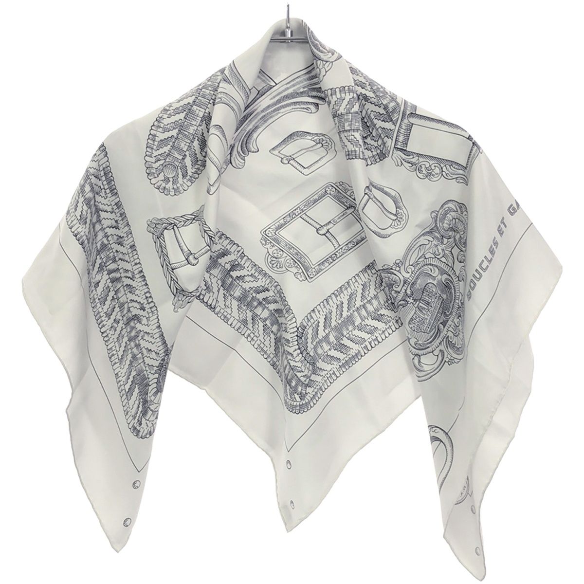 HERMES エルメス 19AW Silk Boucles Et Galons Du Tsar Scarf 90