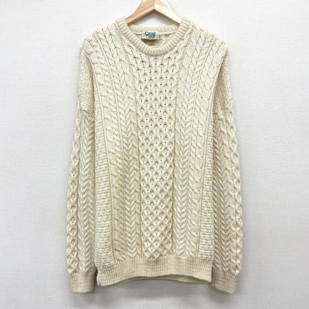 【希少】Carraig Donn キャレイグドン　セーター　アイボリー　XL Carraig Donn(キャレイグドン) ⁄ アイルランド製⁄フィッシャーマン
