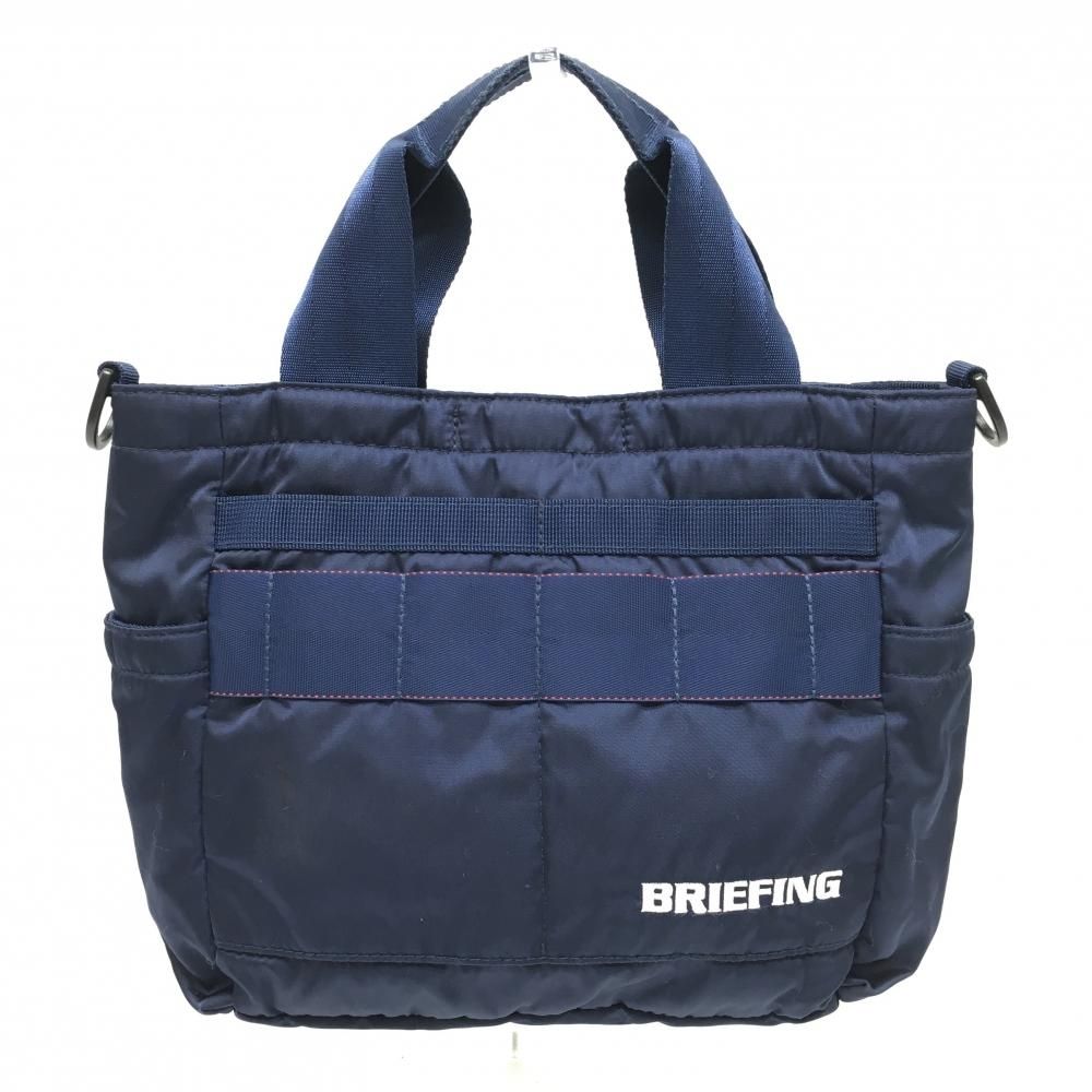 【美品】ブリーフィング カートバッグ ネイビー×白 複数ポケットゴルフ BRIEFING