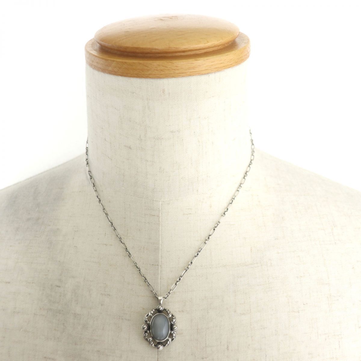 美品▽Georg Jensen ジョージジェンセン 2018 ブルーカルセドニー 
