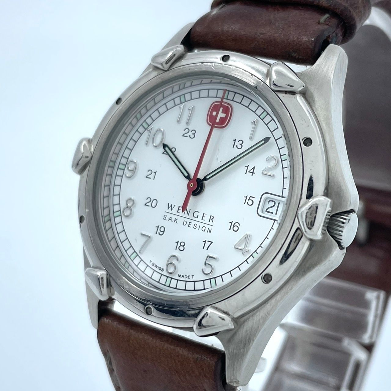 電池交換済】WENGER ウェンガー 腕時計 メンズ SAK DESIGN クォーツ 白 